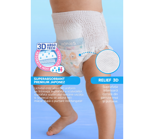 joonies mega pack 953214 premium soft scutece-chilotei m, 6-11 kg, (4x56) 224 buc.