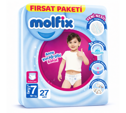  molfix Трусики-подгузники 7 (19+ кг) 27 шт.