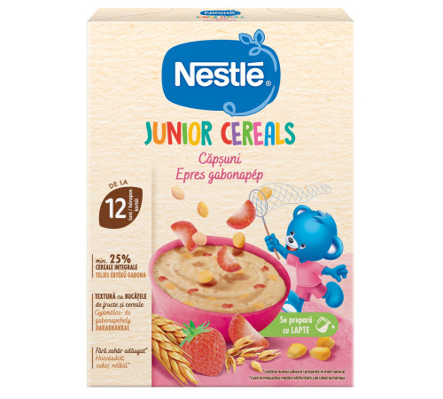 nestle junior cereale fără lapte cu căpșuni 200 gr. (12 m+)