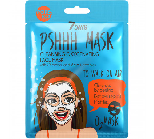  7days pshhh mask Очищающая кислородная маска для лица 25г 074288