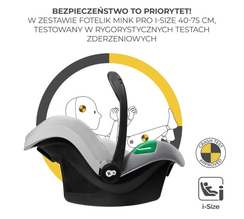 kinderkraft Коляска 3-в-1 esme серый