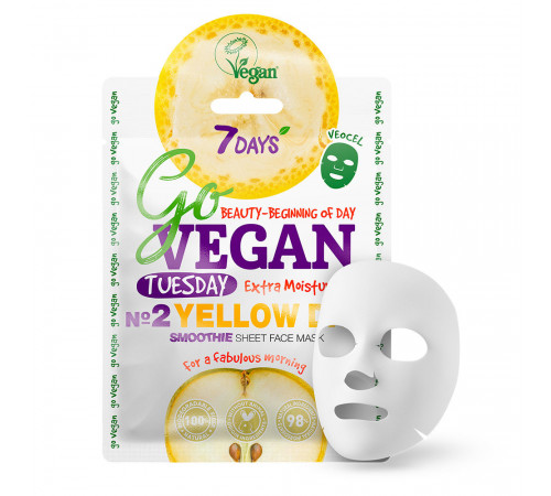  7days go vegan masca de țesut pentru față tuesday yellow day, 25 g