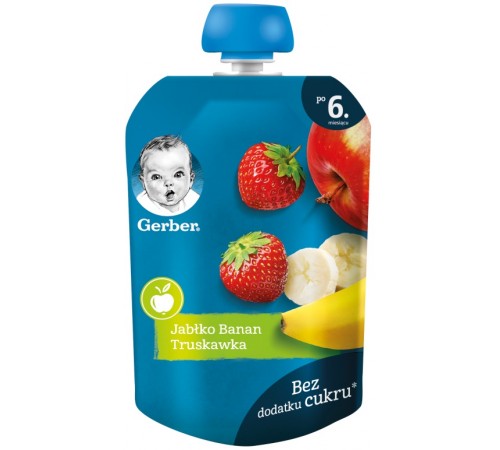 Детское питание в Молдове Gerber Пюре «Яблоко-банан-клубника» (6 м+) 90 гр. gerber Пюре «Яблоко-банан-клубника» (6 м+) 90 гр.