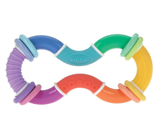 Nuby NV06029 Прорезыватель "Twist & Rattle Teether Toy with Rings" ( 6 м+)  nuby nv06029 Прорезыватель "twist & rattle teether toy with rings" ( 6 м+)