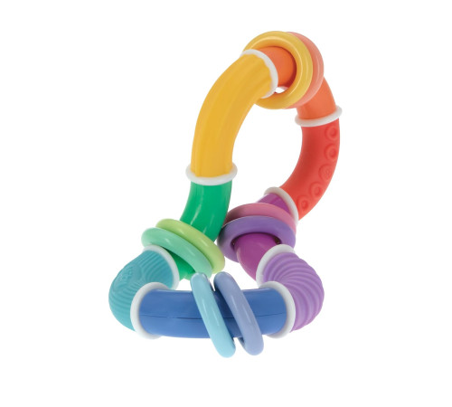 nuby nv06029 jucărie gingivala "twist & rattle teether toy with rings" ( 6 luni+)