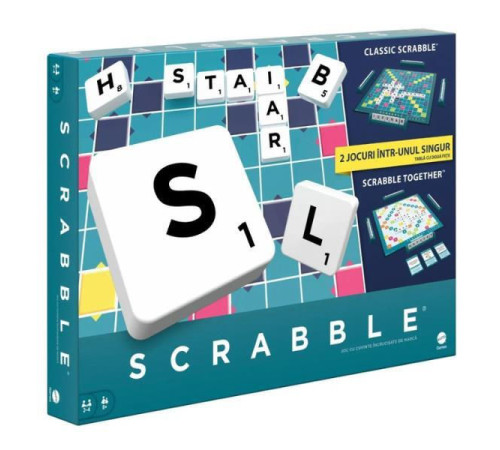 mattel hxw11 Настольная игра 2 в 1 "scrabble core refresh" (ro)
