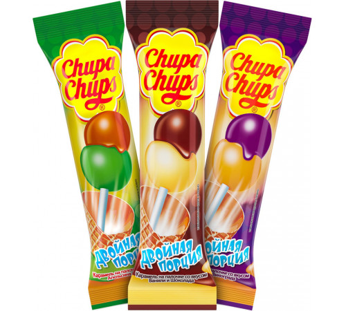  chupa chups Карамель "Двойная порция" (16,8 гр.) в асс.