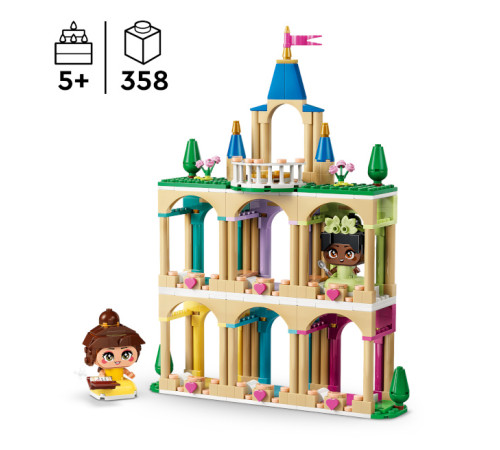 lego disney 43291 constructor "mini belle și tiana cu castel" (358 el.)