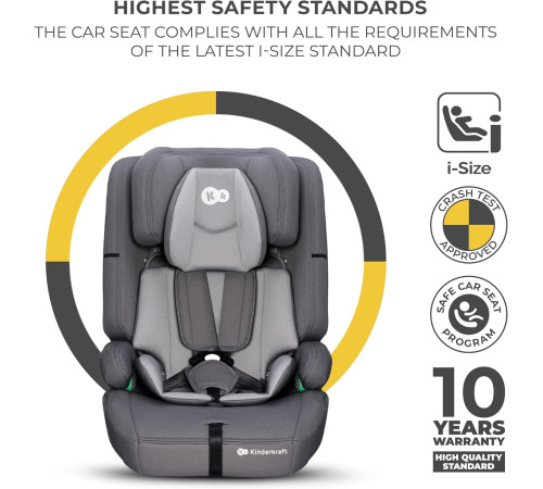 kinderkraft Автокресло safety-fix 2 i-size kcsafi02gry0000 (76-150 см.) серый