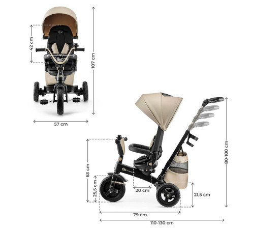 kinderkraft Трицикл easytwist бежевый