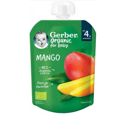  gerber organic piure mango 80 gr. (4 m +)