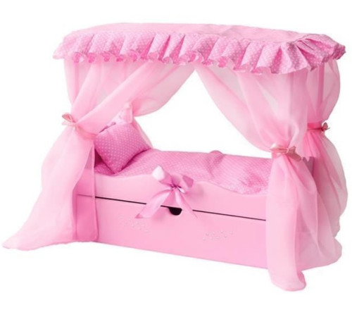Jucării pentru Copii - Magazin Online de Jucării ieftine in Chisinau Baby-Boom in Moldova 722191 pătuț pentru păpuși cu baldachin si lenjerie de pat "diamond princes" (roz)