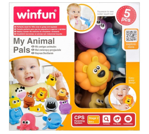 winfun 001303 set de jucării din silicon "jungle" (5 buc.)