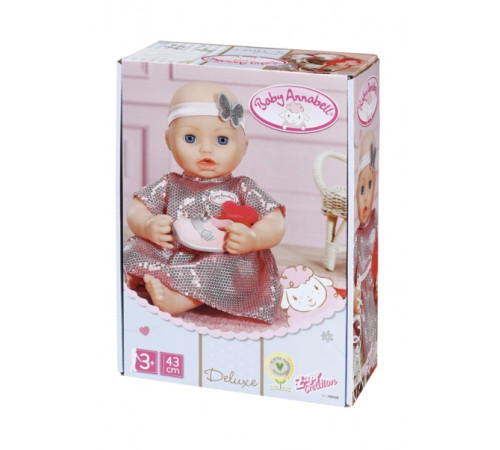 zapf creation 705438 set de îmbrăcăminte baby annabell „tinuta glamourous” (43 cm.)