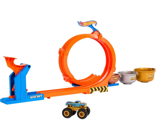 hot wheels jbx64  Игровой набор "monster trucks loop-and-flip trophy challenge"