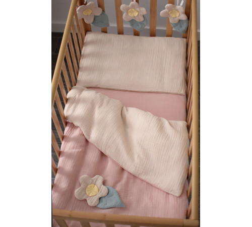  veres 153.7.01 lenjerie de pat "muslin pink-beige" (3 buc.)