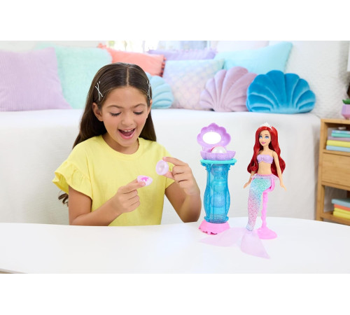 disney princess jbf86 păpușa "ariel" cu măsuță de toaletă sidef