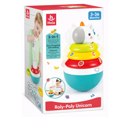 hola toys 3136 Пирамидка-неваляшка "Единорог"