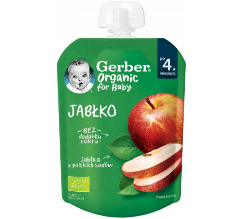 Питание и аксесcуары в Молдове gerber organic Пюре Яблоко 80 гр. (4 м +)