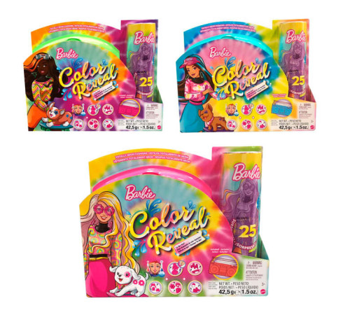 barbie hcd25 papusa surpriza "color reveal neon" in asortiment