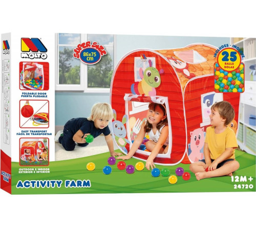 Jucării pentru Copii - Magazin Online de Jucării ieftine in Chisinau Baby-Boom in Moldova molto 24720 cort de joaca "farmhouse" cu 25 de bile
