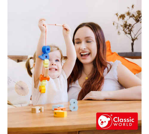 classic world 53795 Деревянная игра-шнуровка "Цифры"