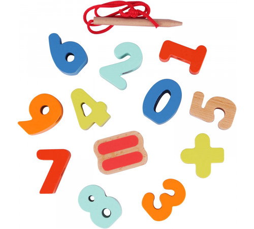 classic world 53795 Деревянная игра-шнуровка "Цифры"