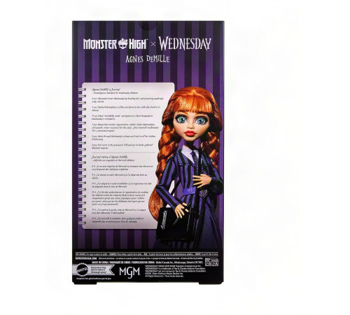 monster high jnj92 păpușă de colecție "wednesday: enid sinclair"