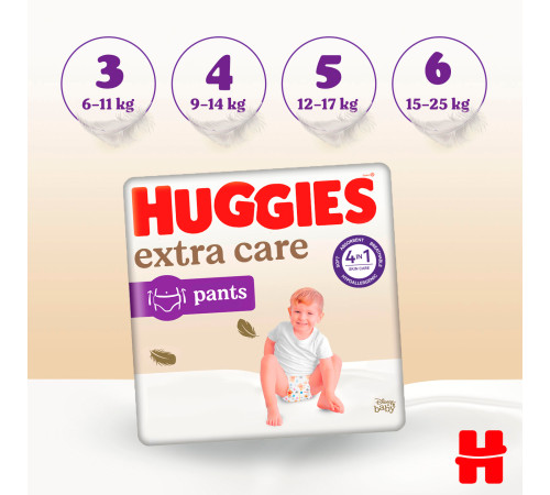 huggies extra care pants chiloței 4 (9-14 kg.) 38 buc.
