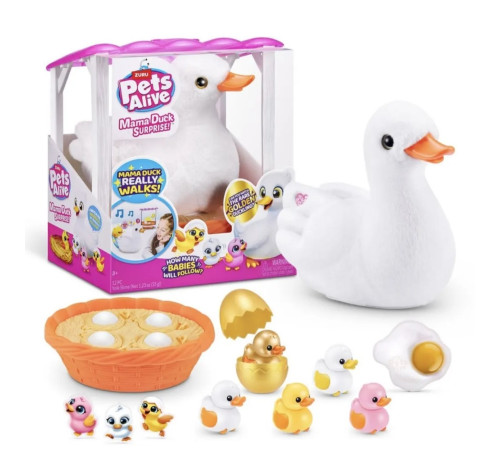 zuru pets alive 9548 set de joc "mama rață cu rătuci"