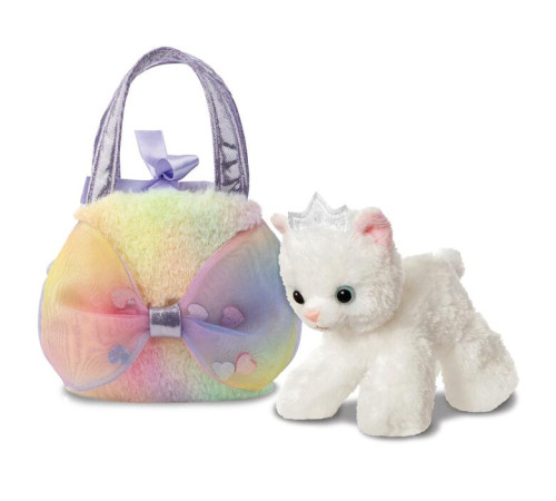  aurora fancy pals 220904c Плюшевый котёнок в сумке с бантом (20 см.)