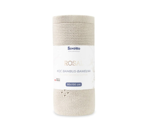 sensillo-43471 păturică tricotată din bambus și bumbac "rosal" (80х100 cm) cool beige
