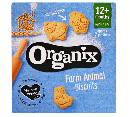 organix biscuiti bio in forma de animale de la ferma (12 luni+) 100 gr.
