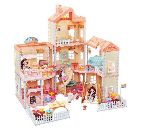 Jucării pentru Copii - Magazin Online de Jucării ieftine in Chisinau Baby-Boom in Moldova 52145 casă de păpuși cu mobilier și iluminare "princess house" (276 piese)