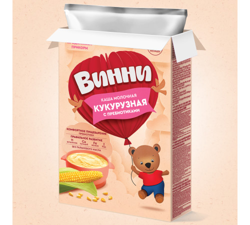 Винни terci din porumb cu lapte cu prebiotice (5 m+) 200 gr.