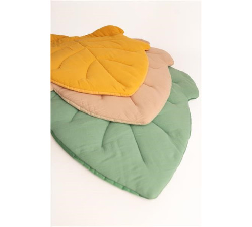 new baby 53877 Игровой коврик из муслина "Лист" бежевый
