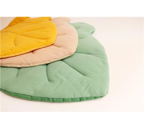 new baby 53877 Игровой коврик из муслина "Лист" бежевый