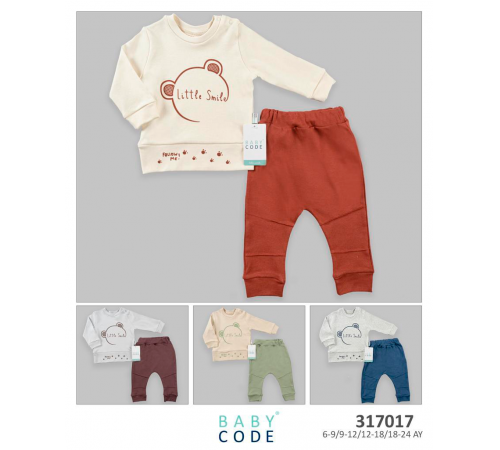 Детская одежда в Молдове baby code 317017 Костюм 2 единицы (6/9/12/18 мес.) в асс.