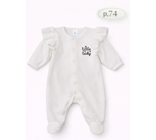  minikin 243000474 Комбинезон велюровый "little lady" (р.74) молочный