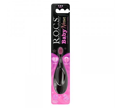 r.o.c.s. periuță de dinți pentru bebelusi "baby neon" (0-3) 730807