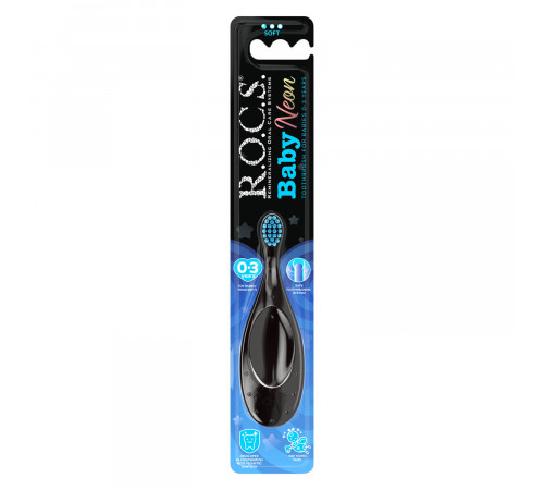 r.o.c.s. periuță de dinți pentru bebelusi "baby neon" (0-3) 730807