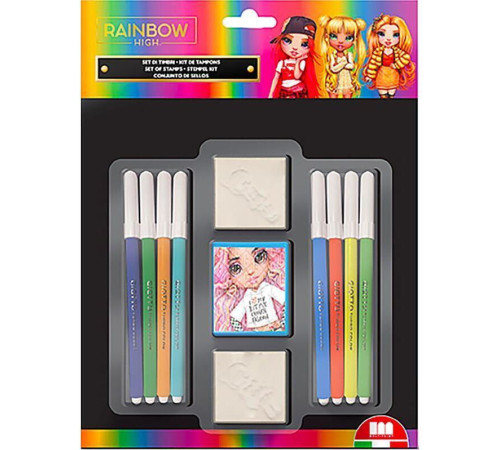  multiprint 26114 set de 8 carioci cu 2 ștampile "rainbow high"