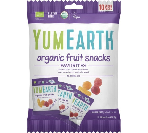  yumearth jeleuri organic din fructe (198 g)