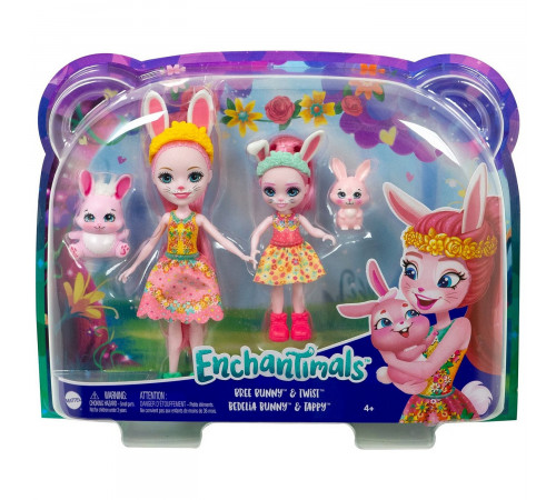 enchantimals hcf84 Игровой набор "Сестрички крольчихи с питомцами Бри и Бедель"