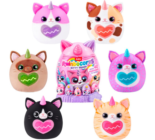 zuru 92125 jucărie de pluș surpriză "rainbocorns eggzania kitty"