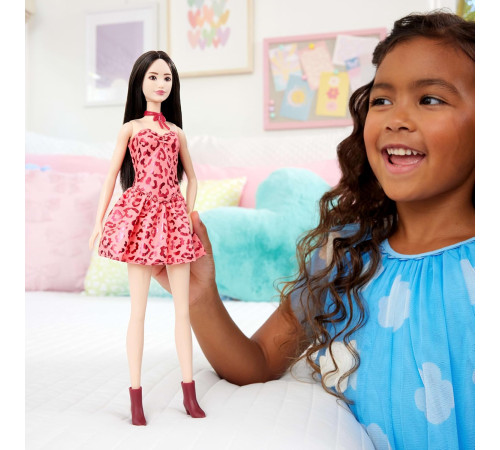 barbie jjn59 păpușa barbie "fashionistas #246" &icirc;ntr-o rochie cu imprimeu leopard