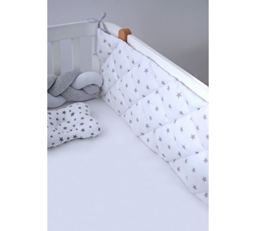 Veres 154.001.03 Бампер из 1 части "Звёздочка Серо-Белый" (34х120 см)  veres 154.001.03 Бампер из 1 части "Звёздочка Серо-Белый" (34х120 см)