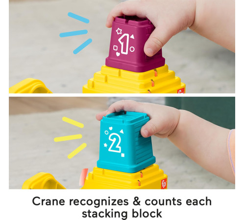 fisher price hrp32 jucărie interactivă " macara numărătoare și stivuitoare"
