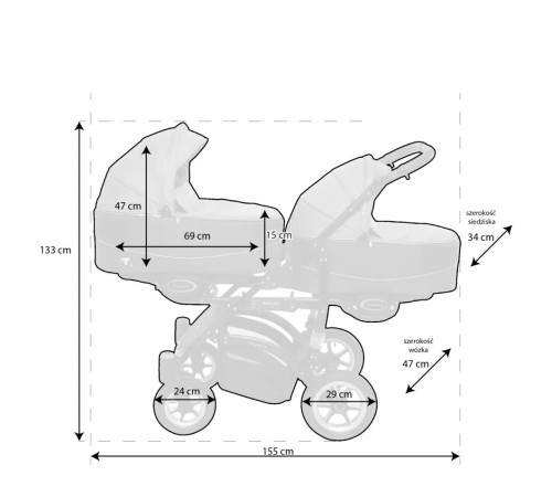 babyactive Коляска для двойни 2в1 twinni silver