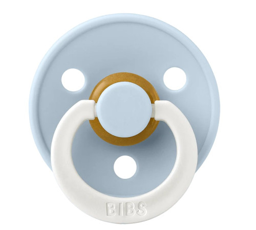  bibs Пустышка круглая латексная color s baby blue glow (0-6 м.)